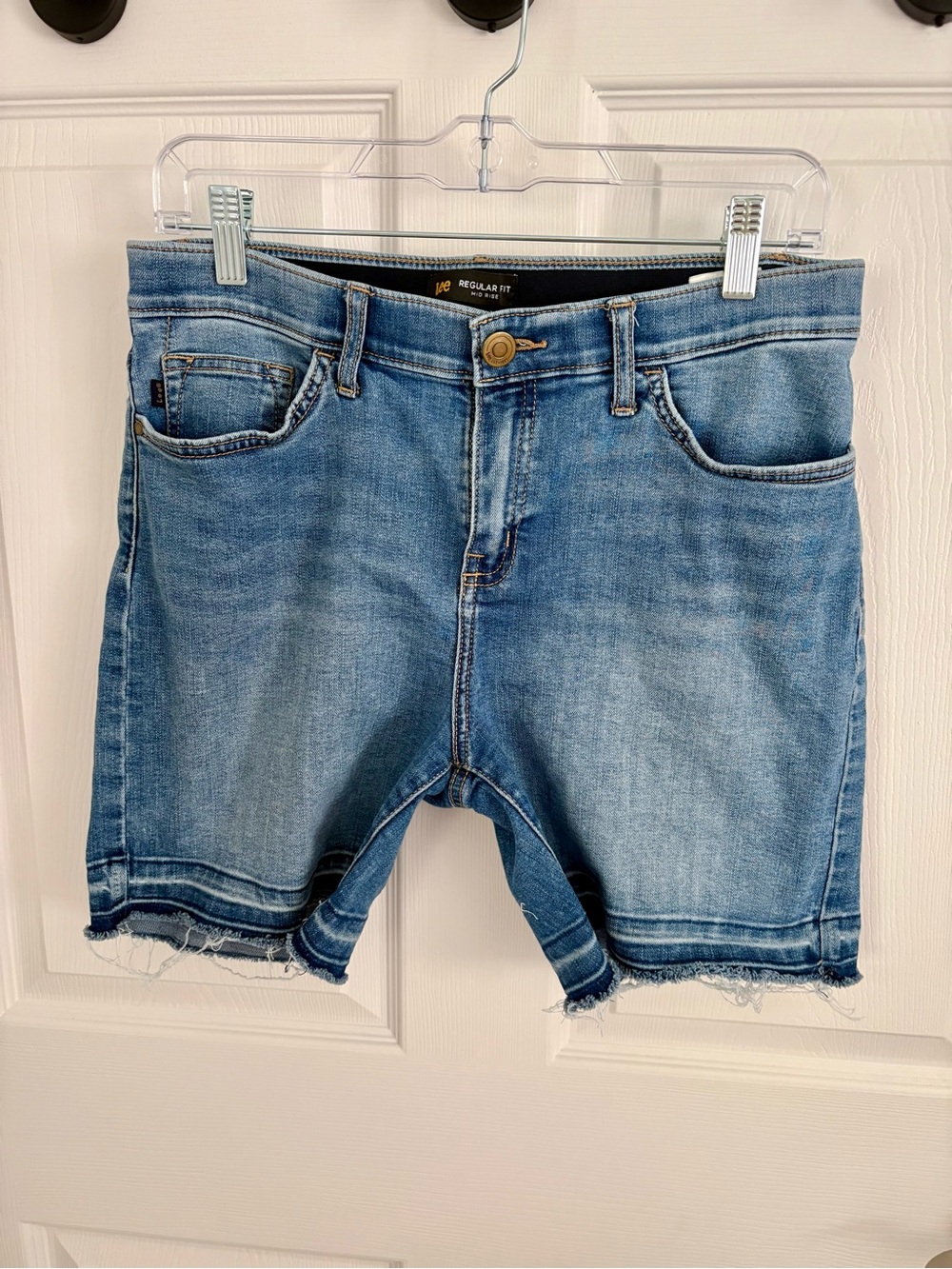 Lee Women's Mid Wash Denim Shorts - Blue